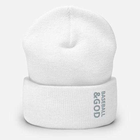 Baseball &God Smoke Cuffed Beanie